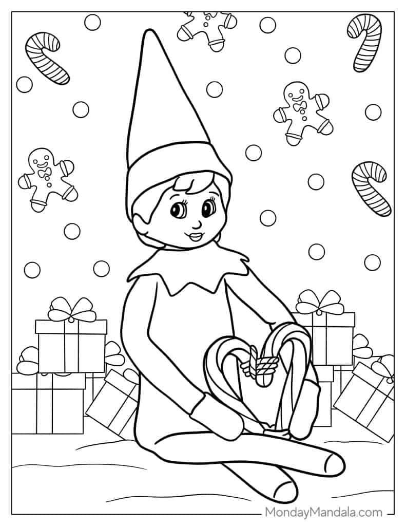 26 Elf On The Shelf Coloring Pages Free PDF Printables