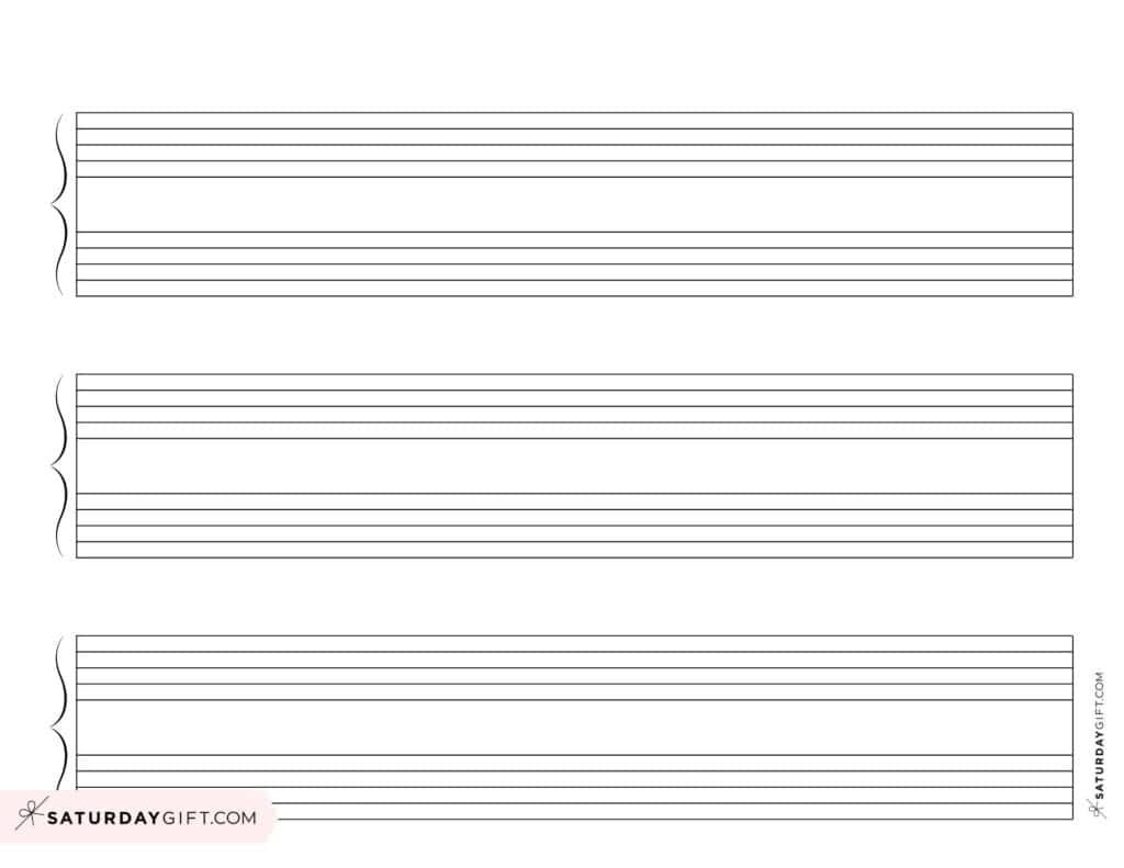 Blank Sheet Music 100 Free Printable Staff Paper Templates SaturdayGift