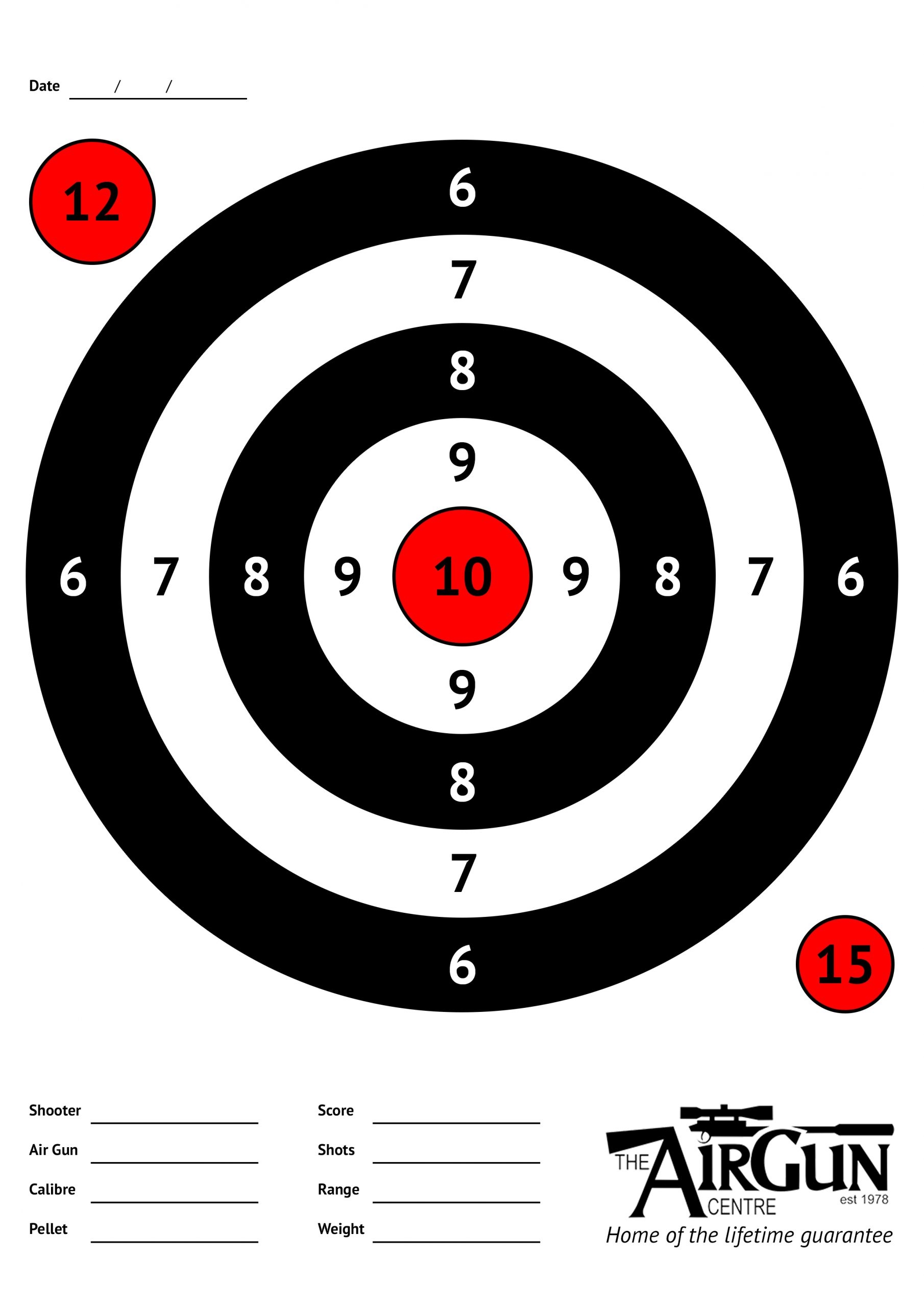 Free Printable Air Rifle Targets A4 17cm 14cm The Airgun Centre Worksheets Library
