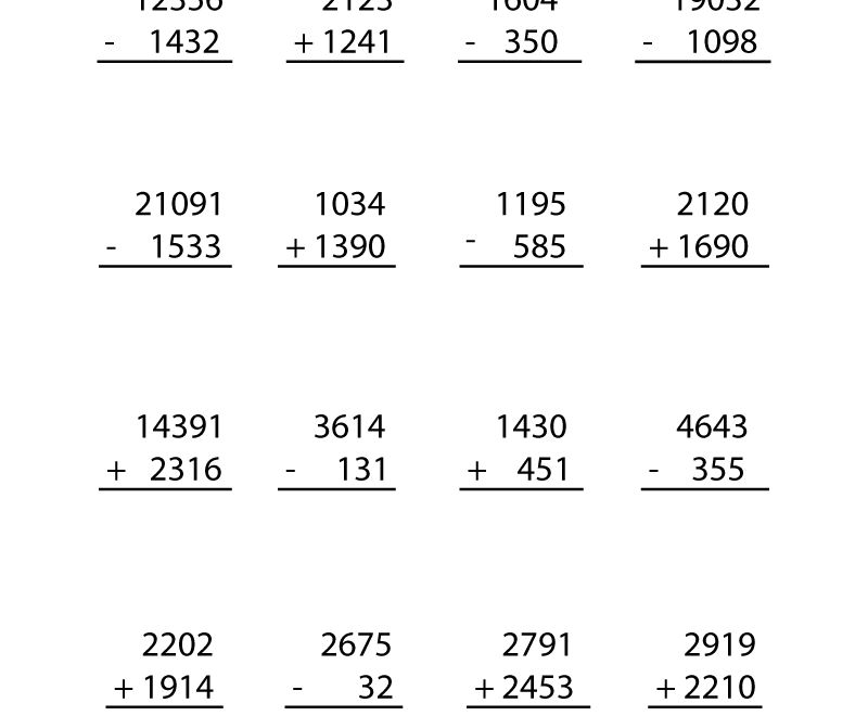 Free Printable Arithmetic Worksheet For Fifth Grade