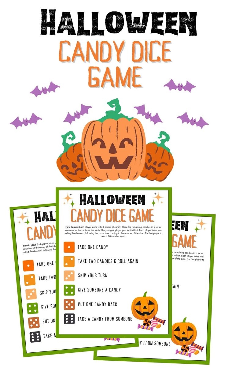 Free Printable Halloween Candy Dice Game For Kids
