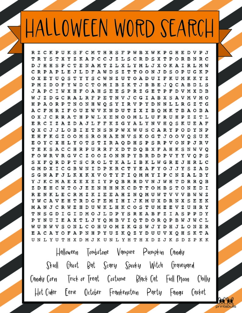 Free Printable Halloween Word Searches Printabulls