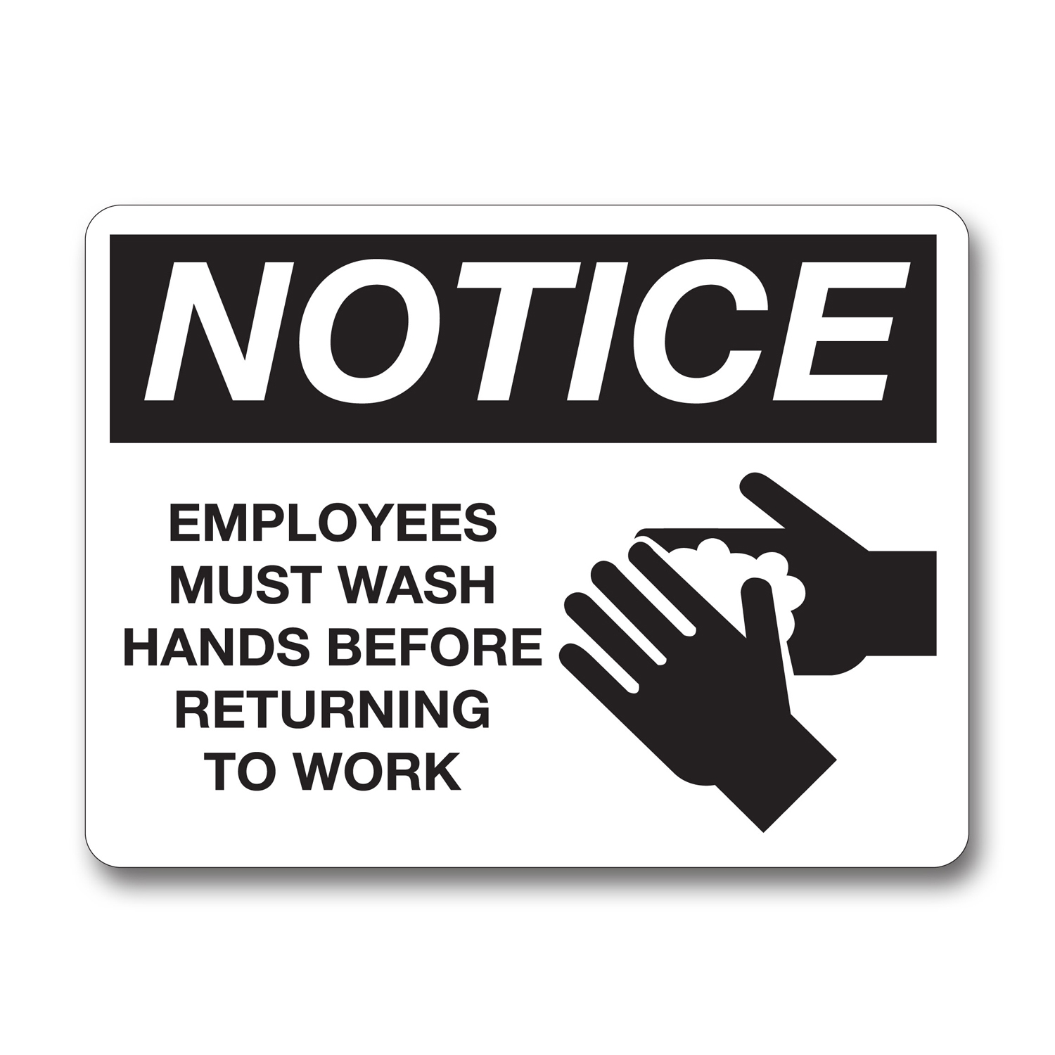 IS8001 Employee S Must Wash Hands Notice Sign Palmer Fixture