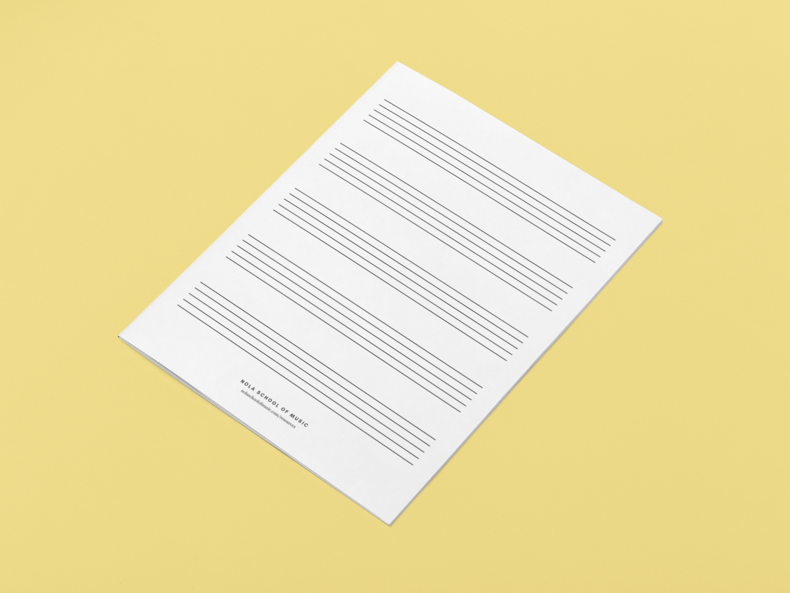 Music Staff Paper Extra Large NOLA School Of Music Music Lessons