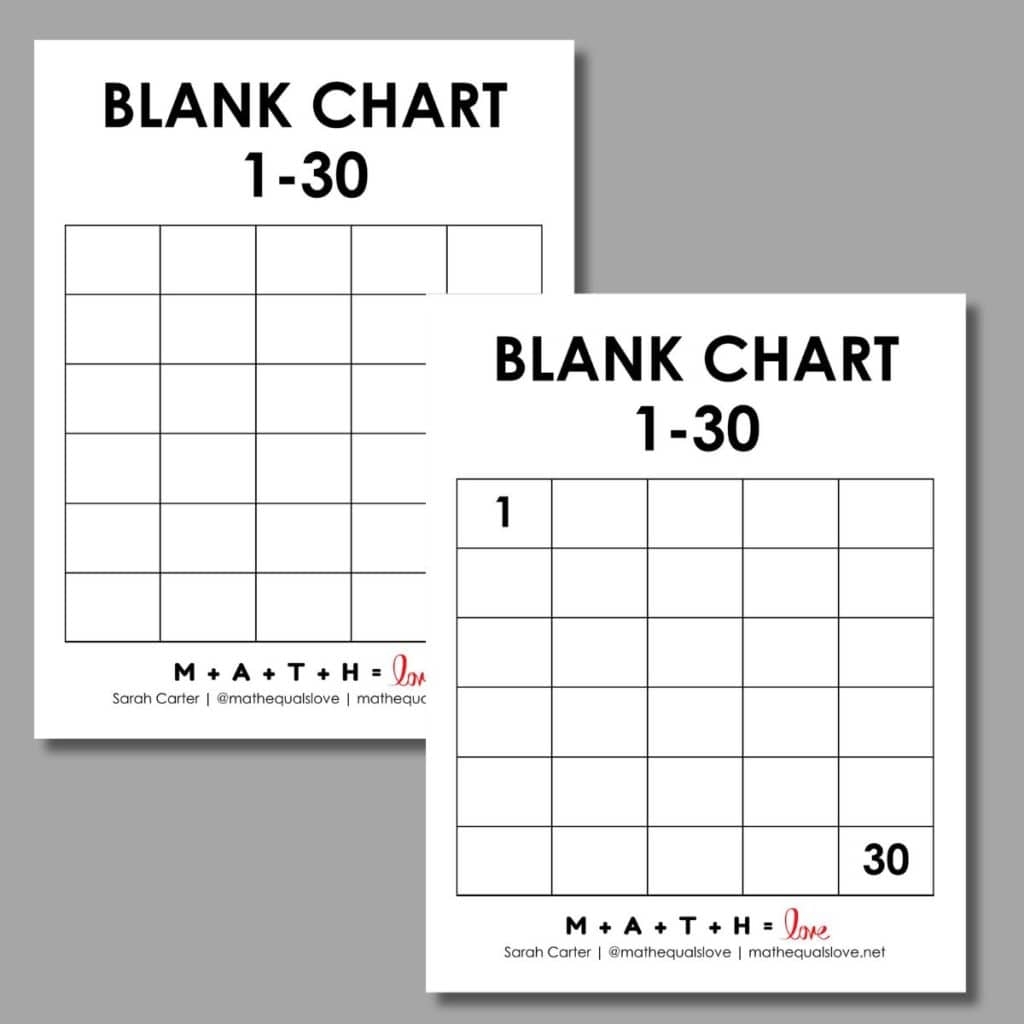 Printable Number Chart 1 30 Free PDF Templates