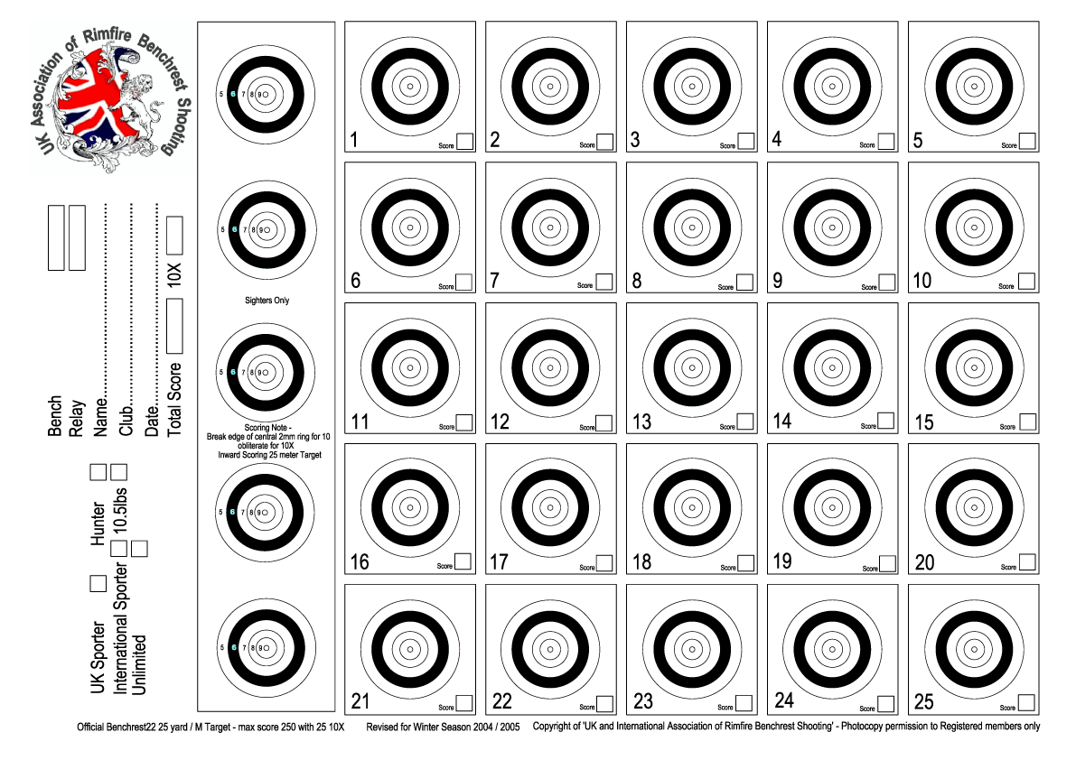 Targets For Download And Printing Within AccurateShooter