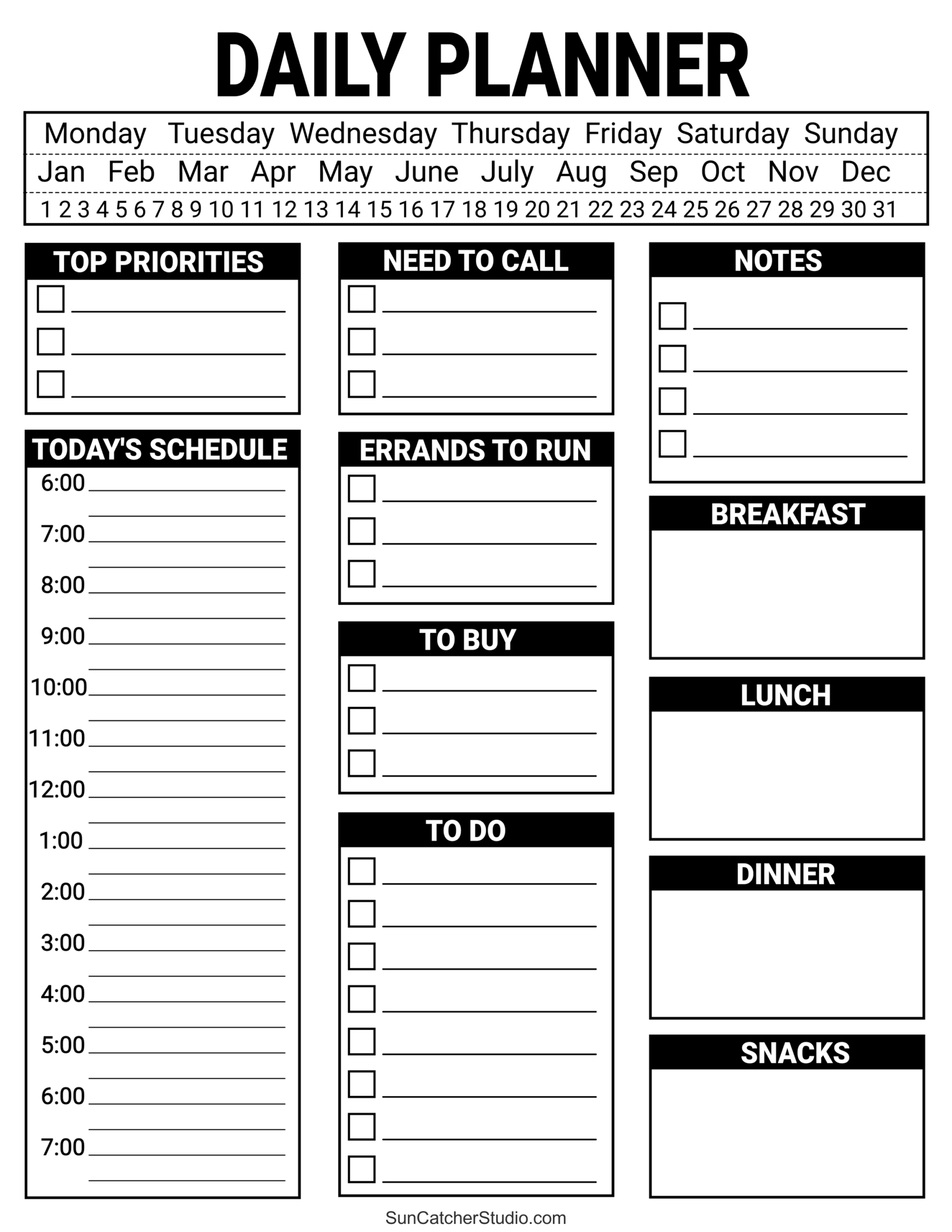 To Do List Free Printable PDF Templates Things To Do Free Printables Monograms Design Tools Patterns DIY Projects