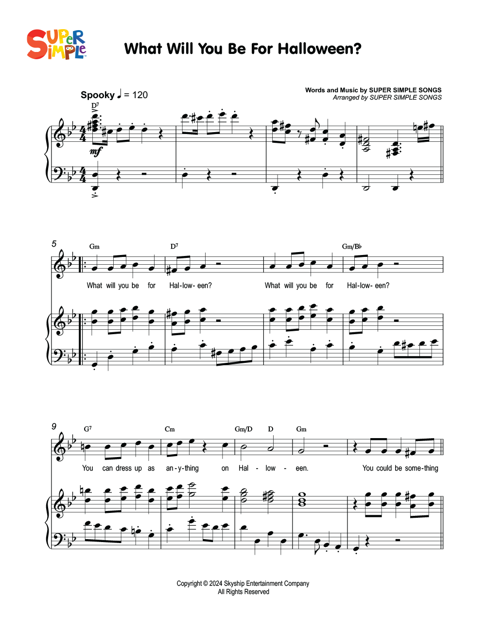 What Will You Be For Halloween Sheet Music Super Simple